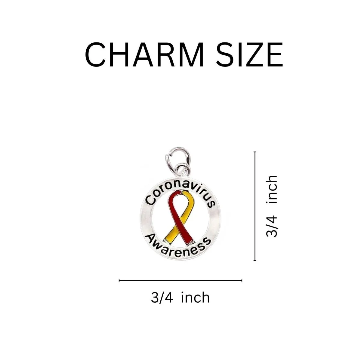 12 Round Coronavirus (COVID-19) Awareness Ribbon Leather Cord Bracelets