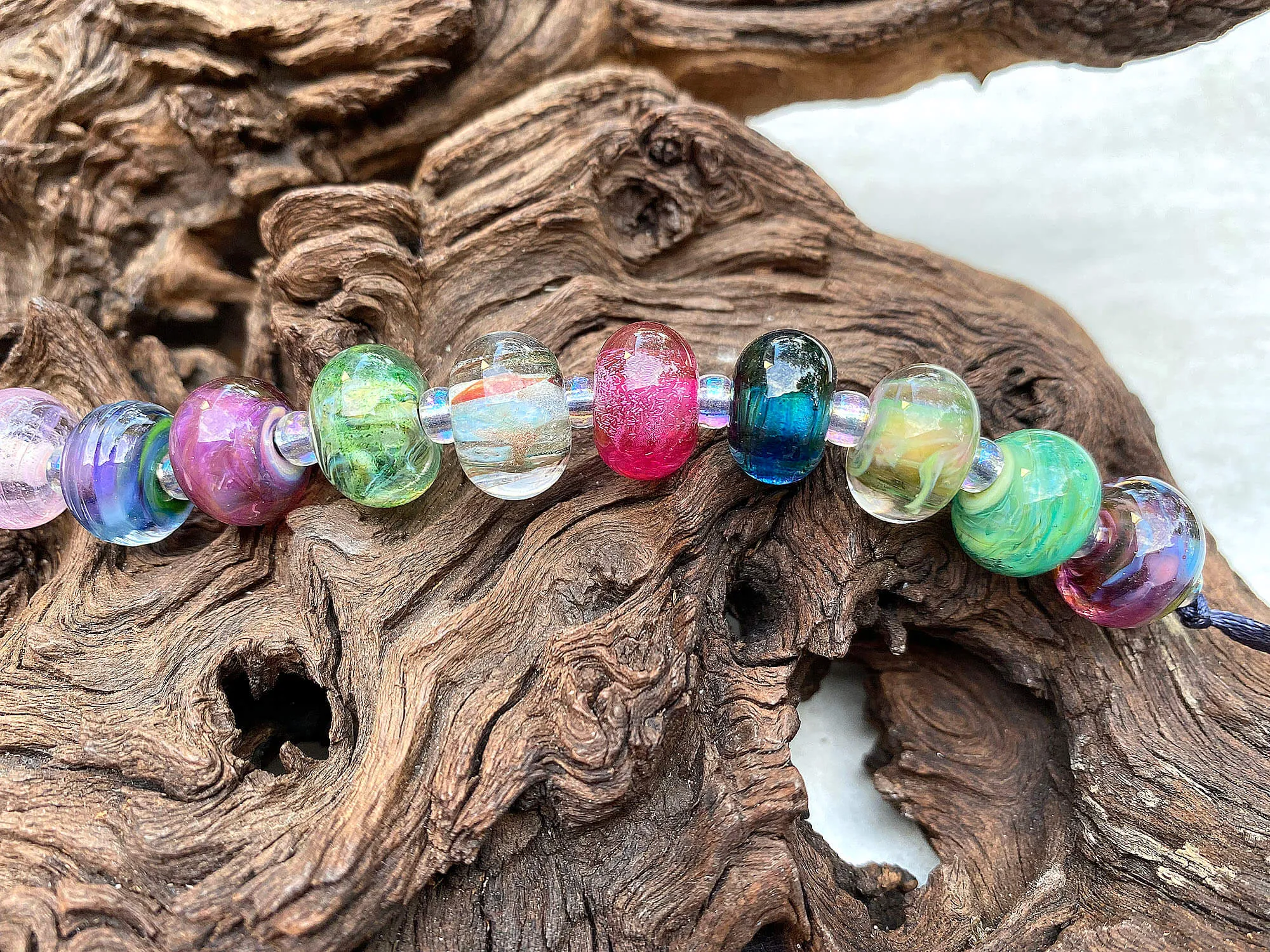 18 Colorful Mixed Orphan Lampwork Beads Set SRA