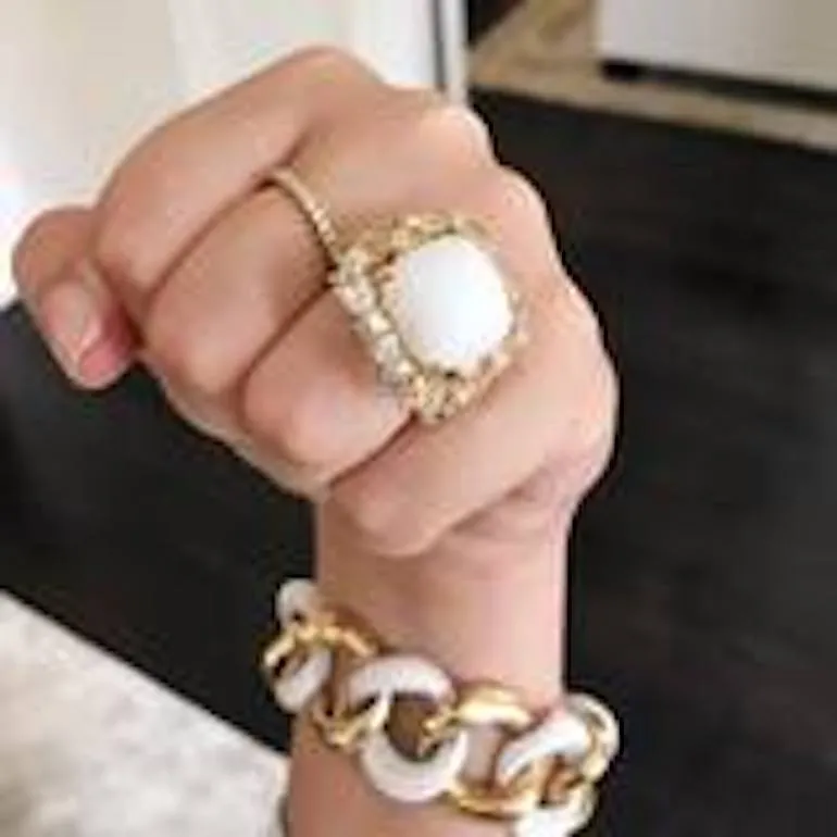 18kt Yellow Gold and Agate Link Bracelet