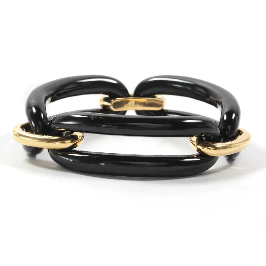 18kt Yellow Gold and Agate Link Bracelet