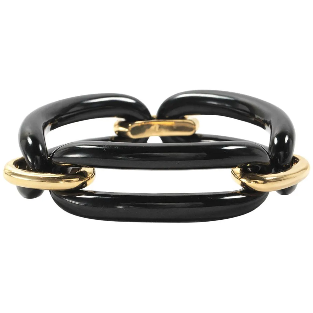 18kt Yellow Gold and Agate Link Bracelet