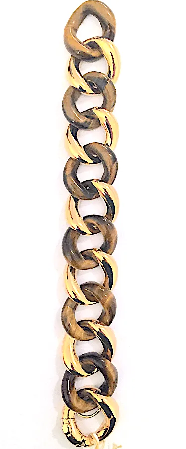 18kt Yellow Gold and Agate Link Bracelet