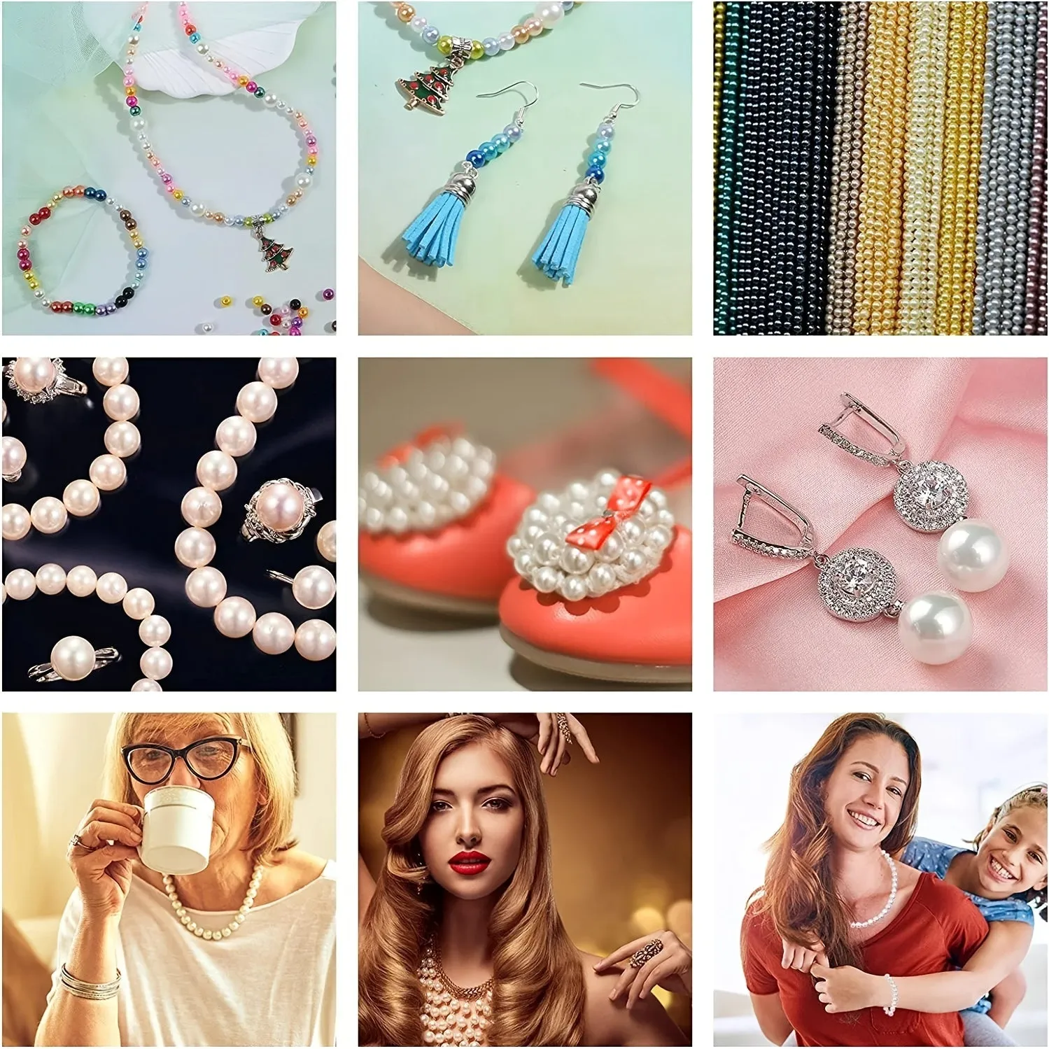 1960PCS 6mm Multicolor Pearl Beads for Crafting Jewelry Gifts