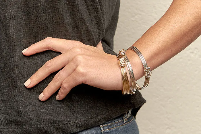2 GOLD KNOT ELEPHANT HAIR BRACELETS