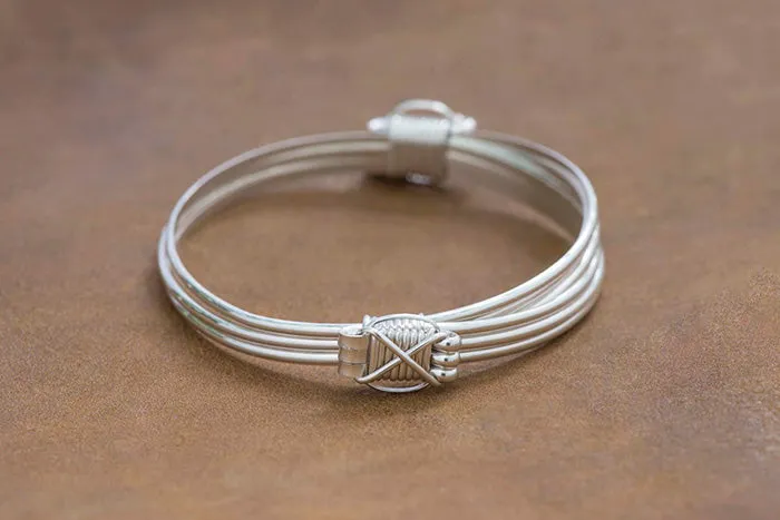 2 SILVER KNOT ELEPHANT HAIR BRACELETS