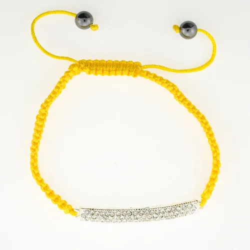 3 Row Crystal Band Pull String Bracelet