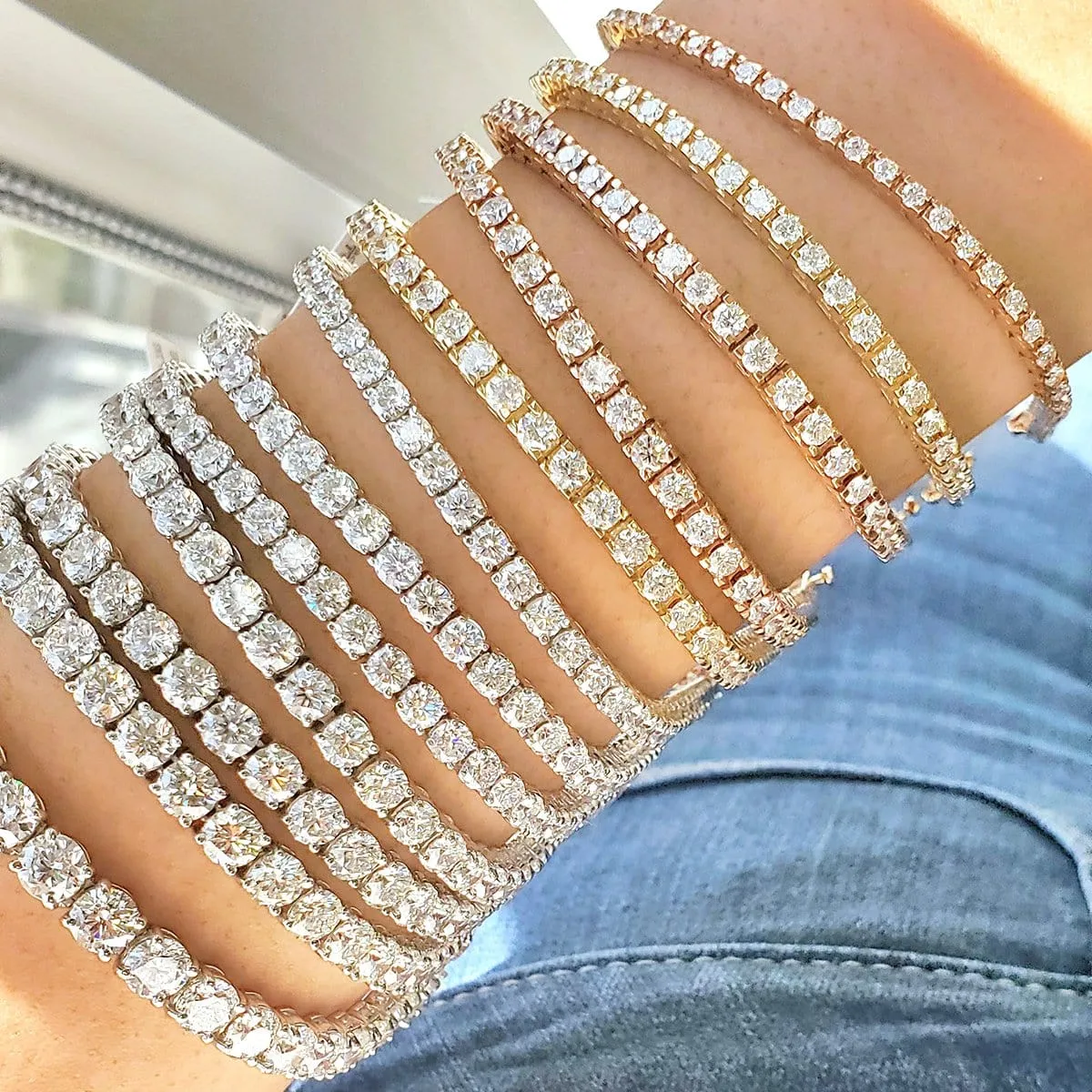 7.04cttw Round Forever One Charles & Colvard Moissanite Tennis Bracelet