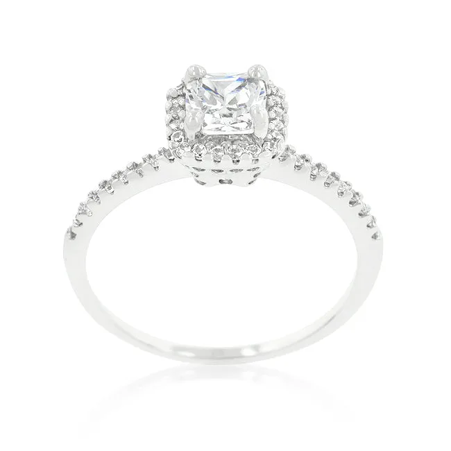 Ada Delicate Princess Cut Halo Engagement Ring | 1.25ct