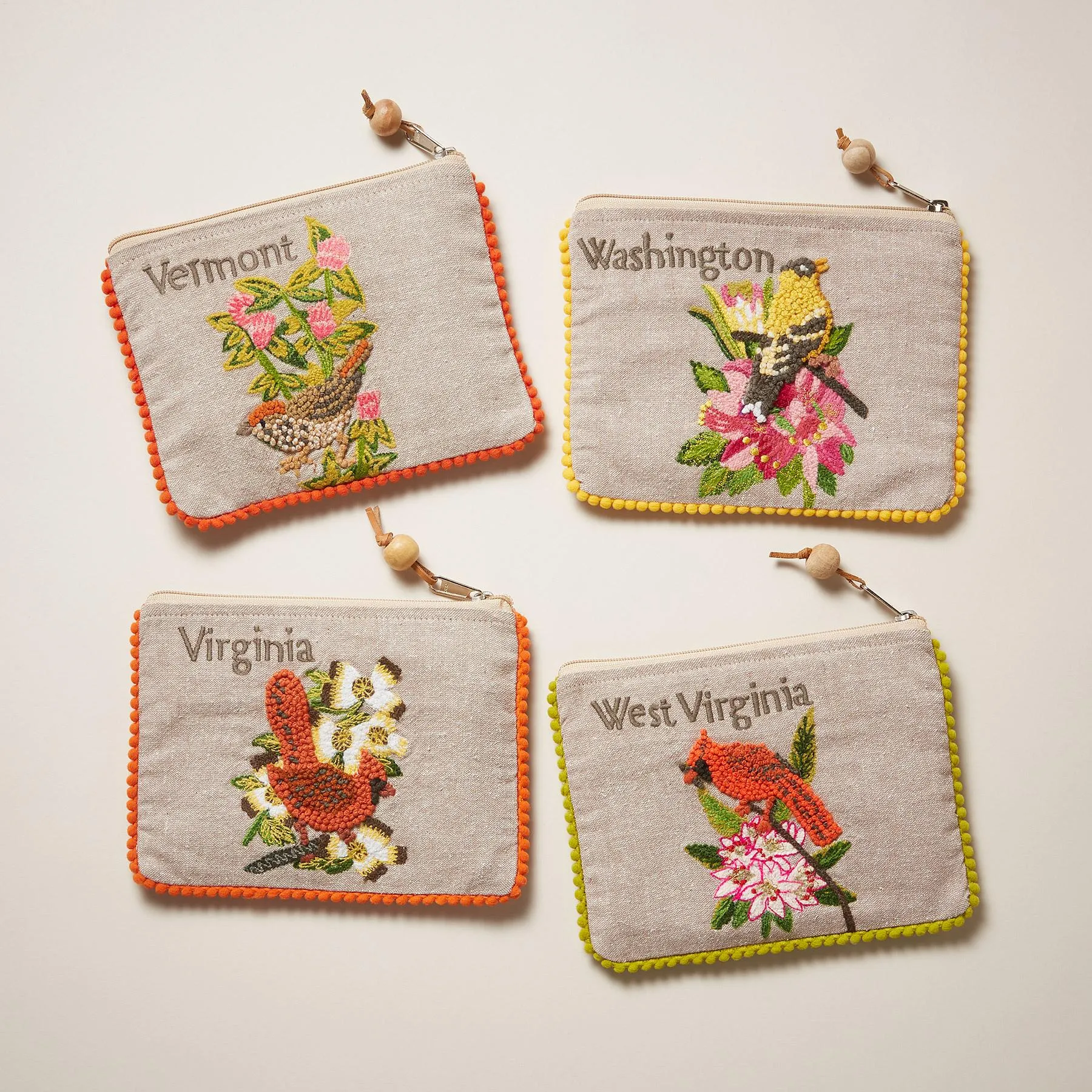 Birds Of The States Jewelry Pouches