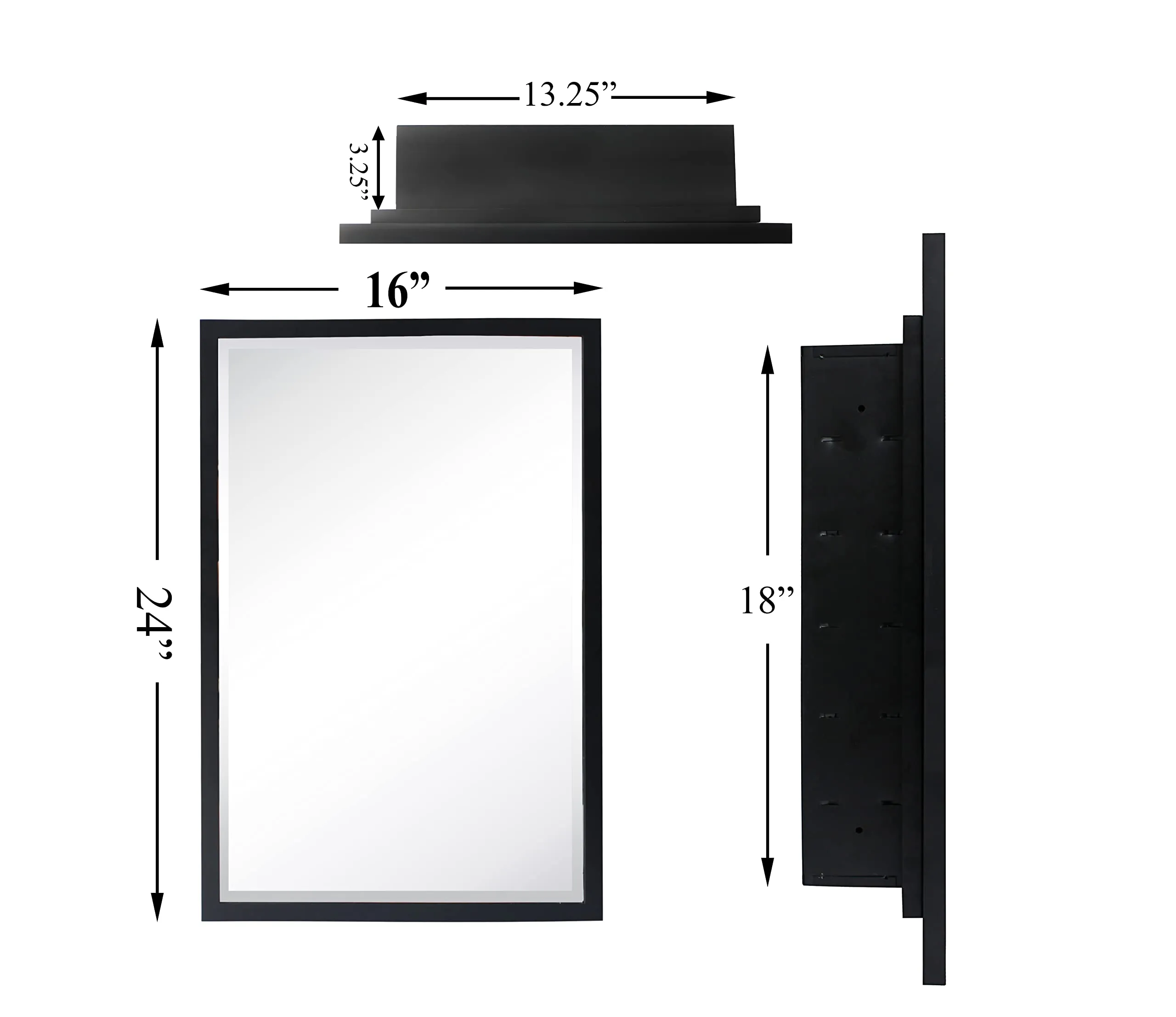 Black Friday Sale Haddison Rectangular Metal Framed Recessed Bathroom Medicine Cabinet with Mirror