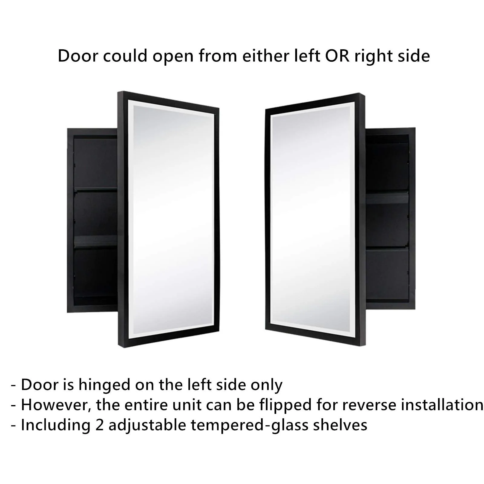 Black Friday Sale Haddison Rectangular Metal Framed Recessed Bathroom Medicine Cabinet with Mirror
