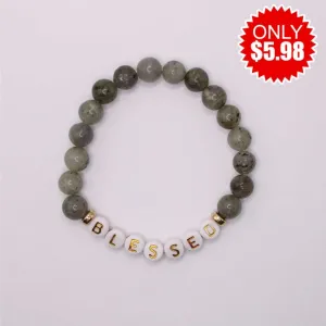 BLESSED Bead & Stone Bracelet - 5.98