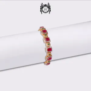 Bracelet in Chetum, Jade and Zircons