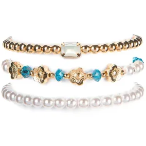 BRACELET METAL GOLD 3PC 7.5IN