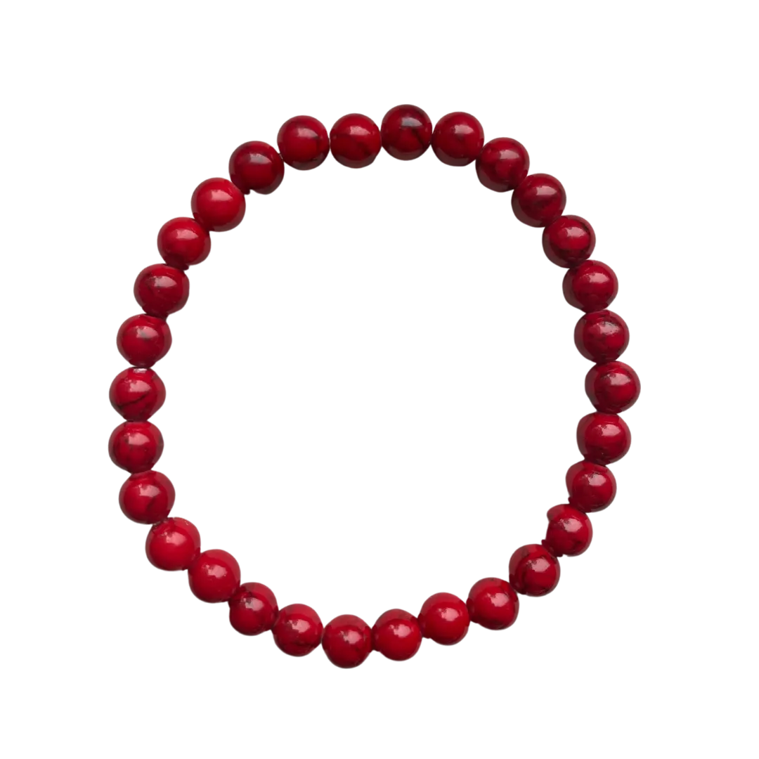 Bright Red Magnesite 6mm Bracelet