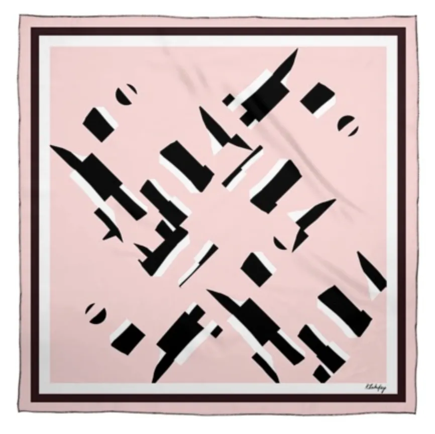 Calm print | delicate pink Silk Scarf