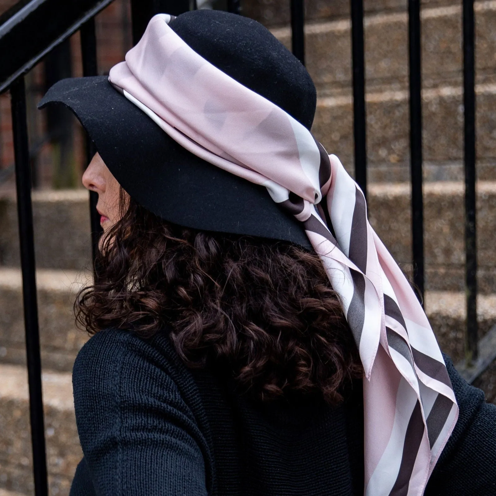 Calm print | delicate pink Silk Scarf