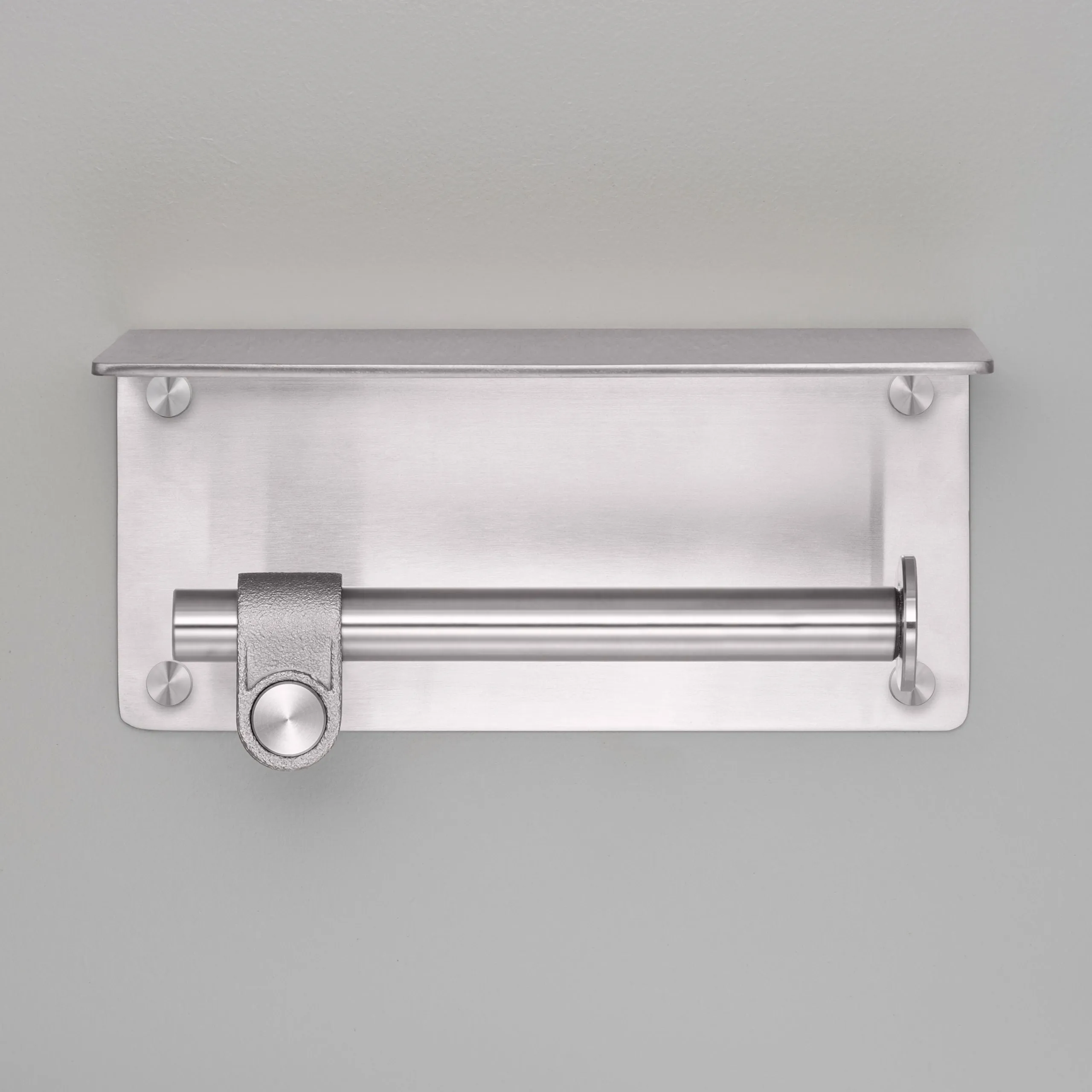Cast Toilet Roll Holder with Shelf