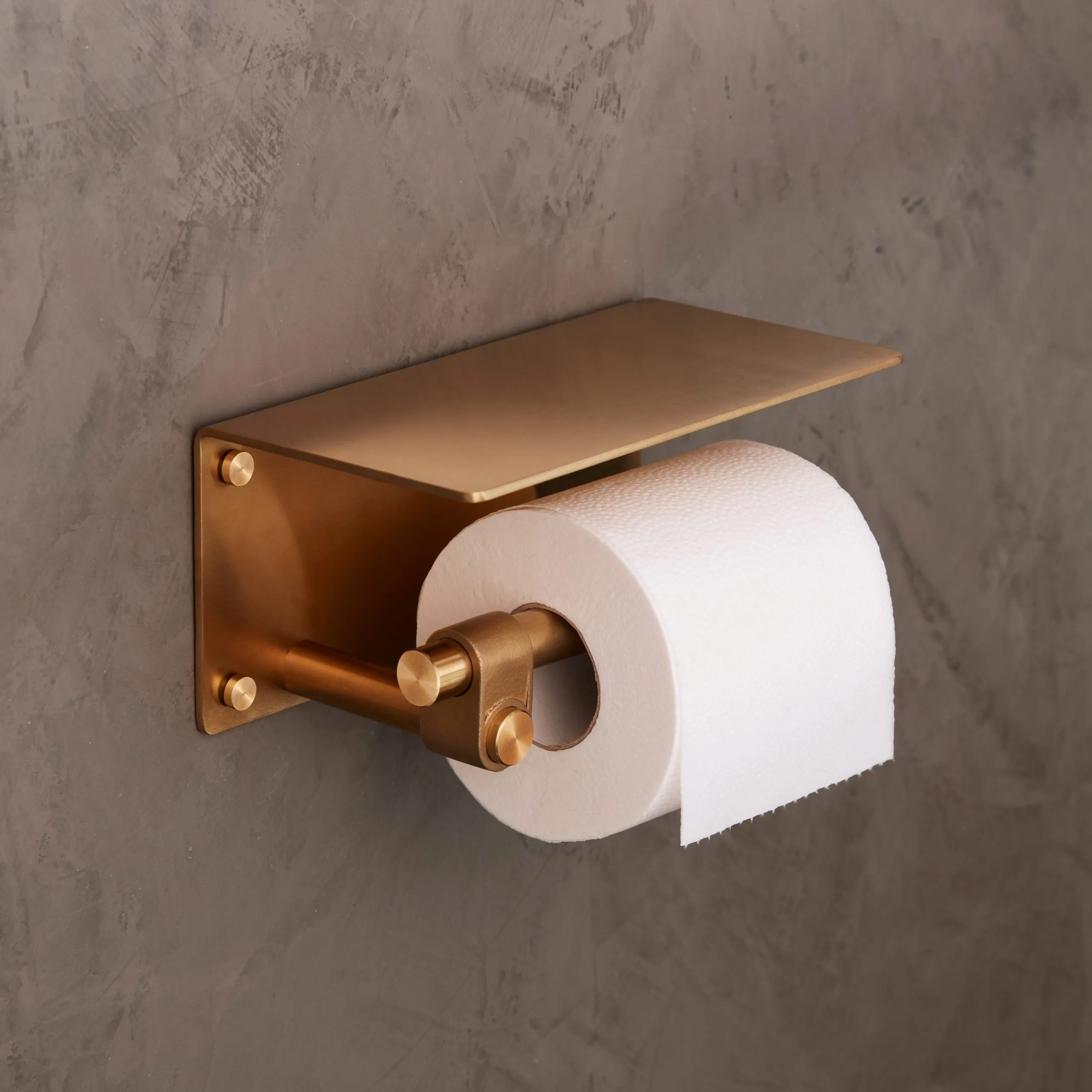 Cast Toilet Roll Holder with Shelf
