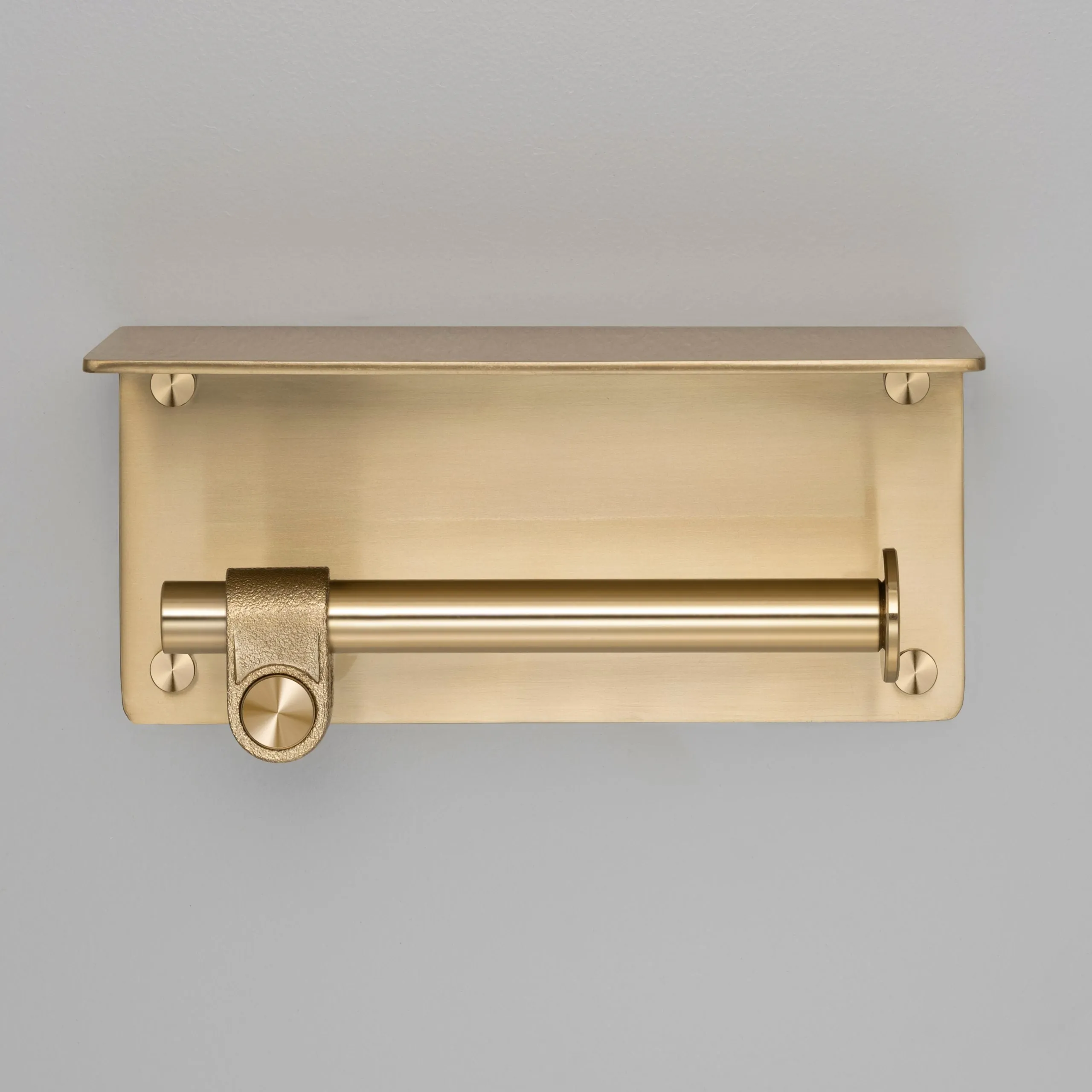 Cast Toilet Roll Holder with Shelf