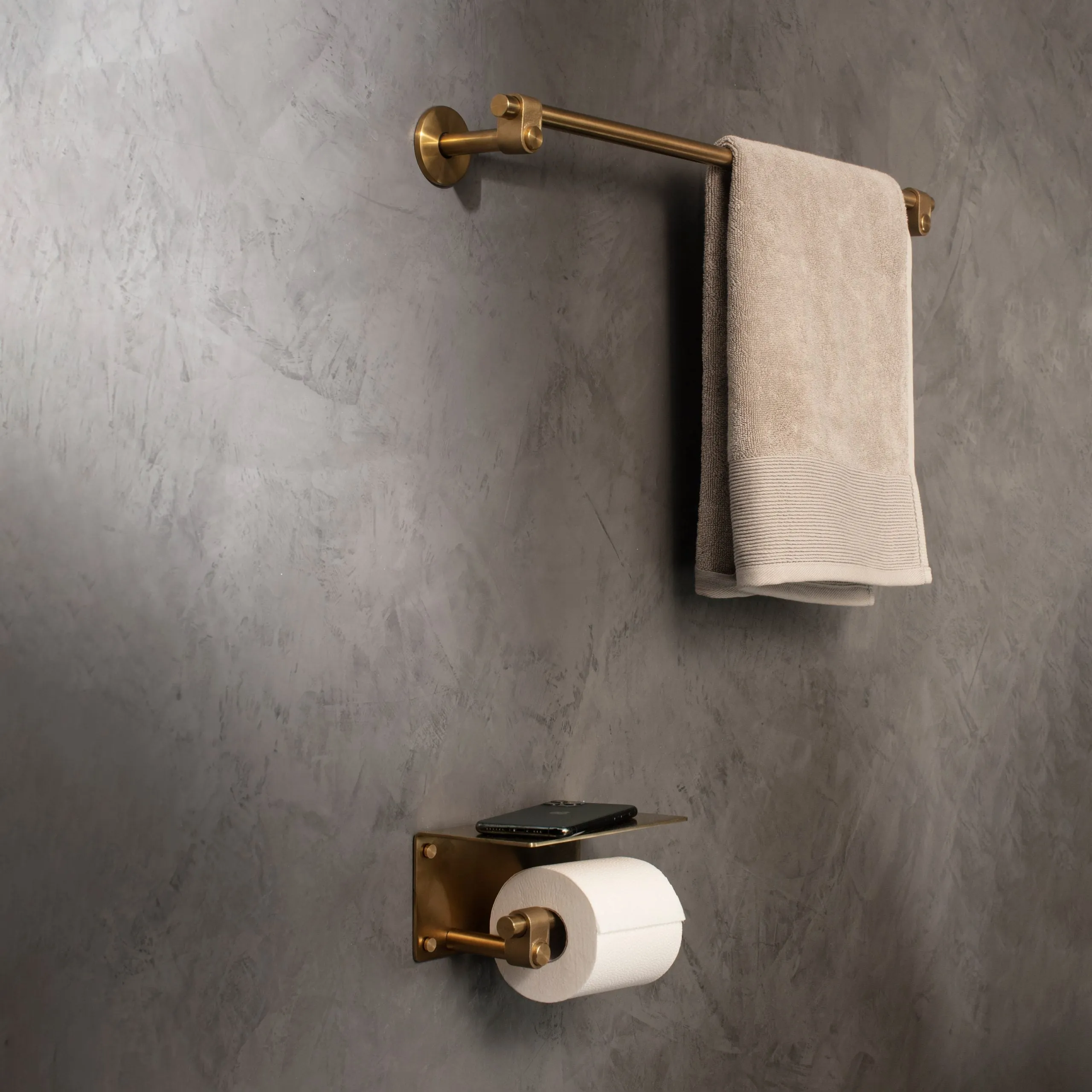 Cast Toilet Roll Holder with Shelf