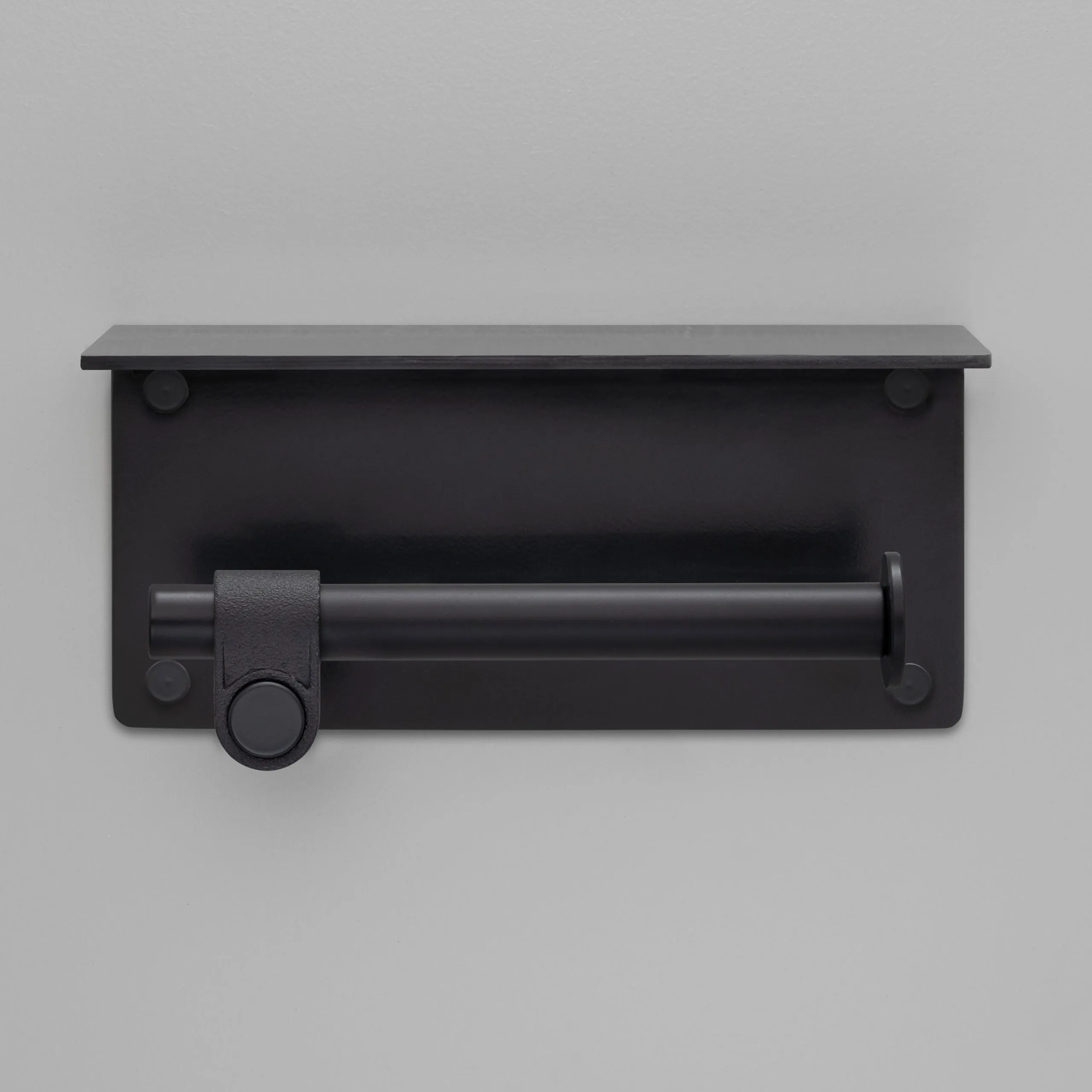 Cast Toilet Roll Holder with Shelf