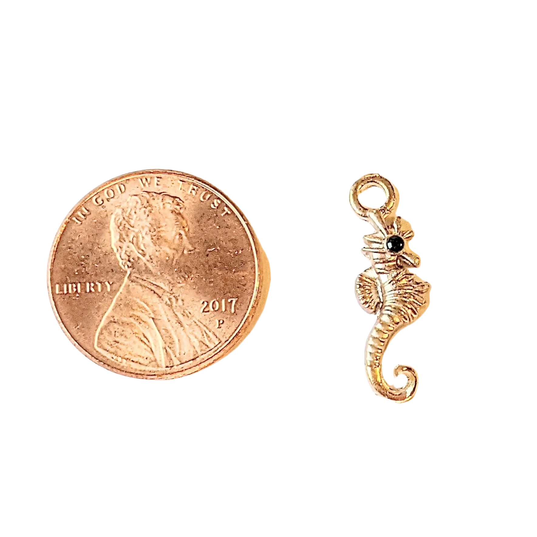Champagne Enamel Seahorse Charm