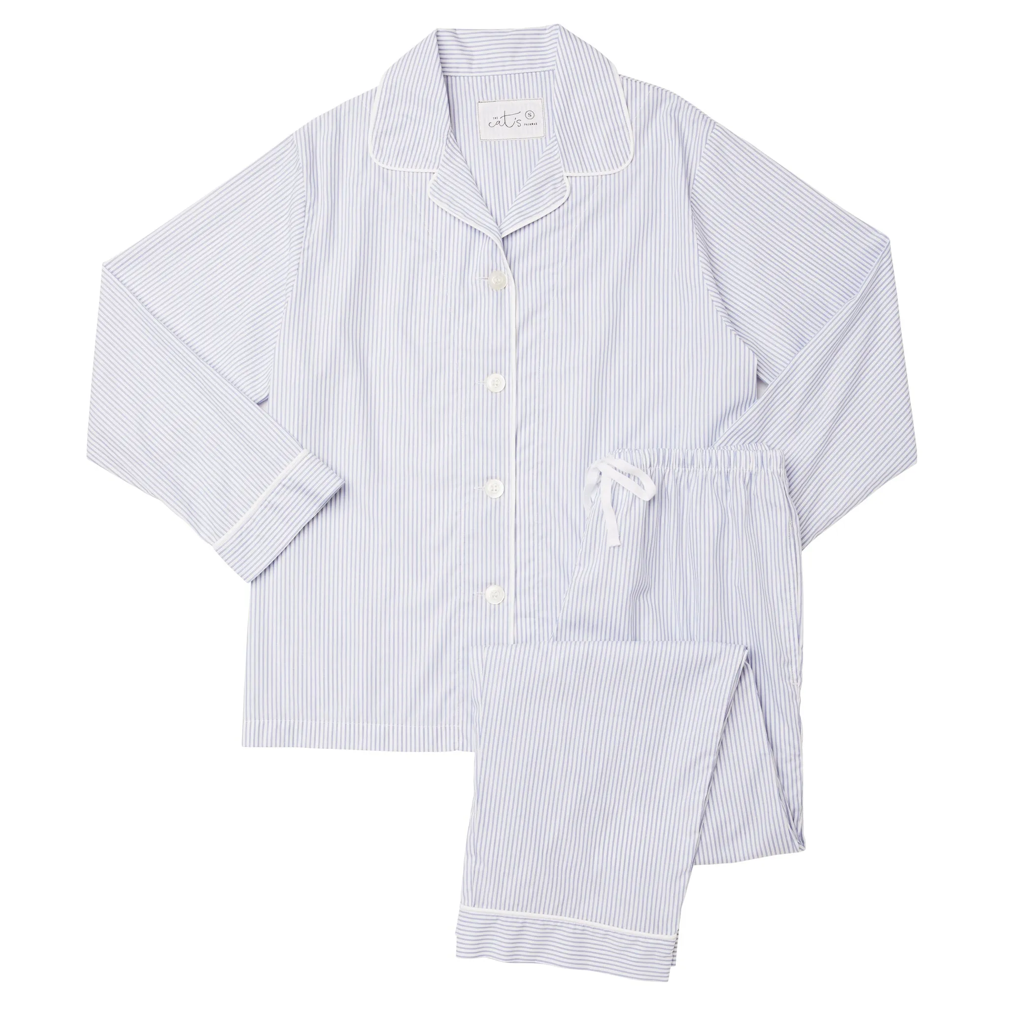 Classic Pajama Set - Blue Stripe Cotton