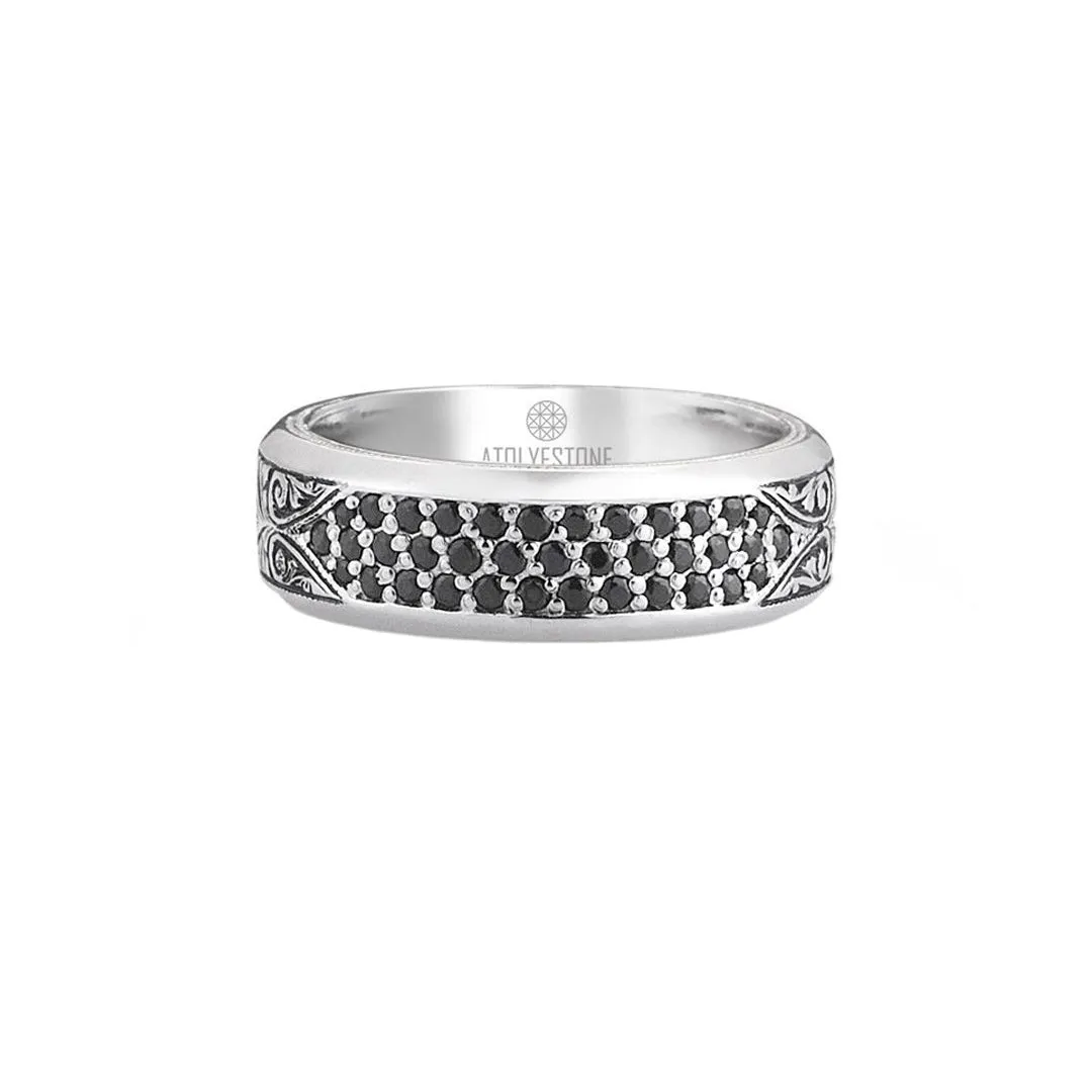 Classic Pave Band Ring - Solid Silver