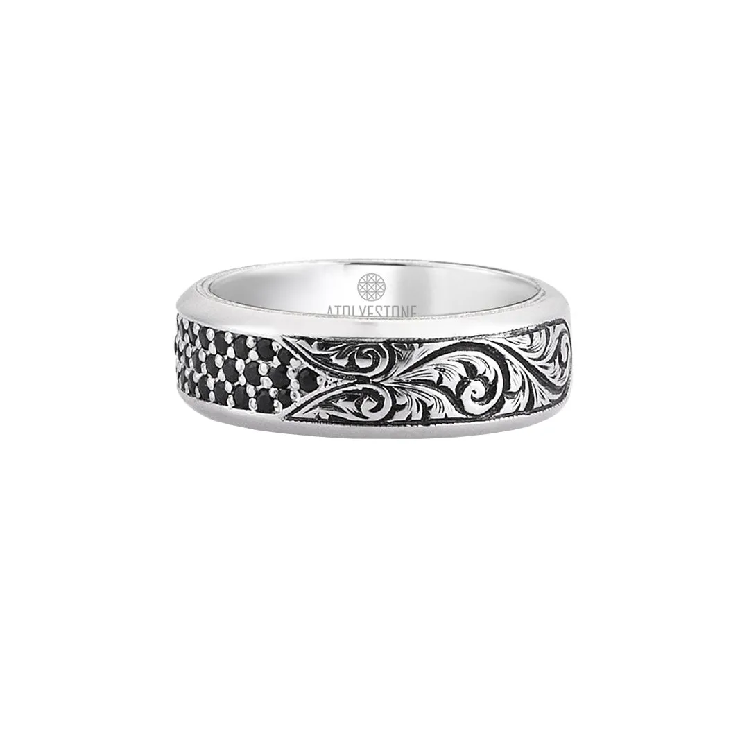 Classic Pave Band Ring - Solid Silver