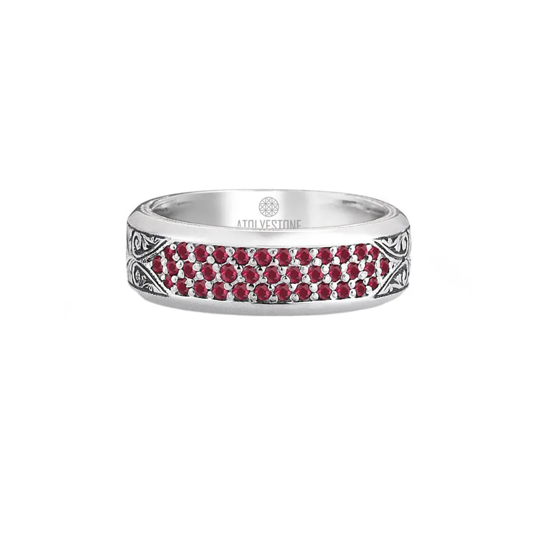 Classic Pave Band Ring - Solid Silver