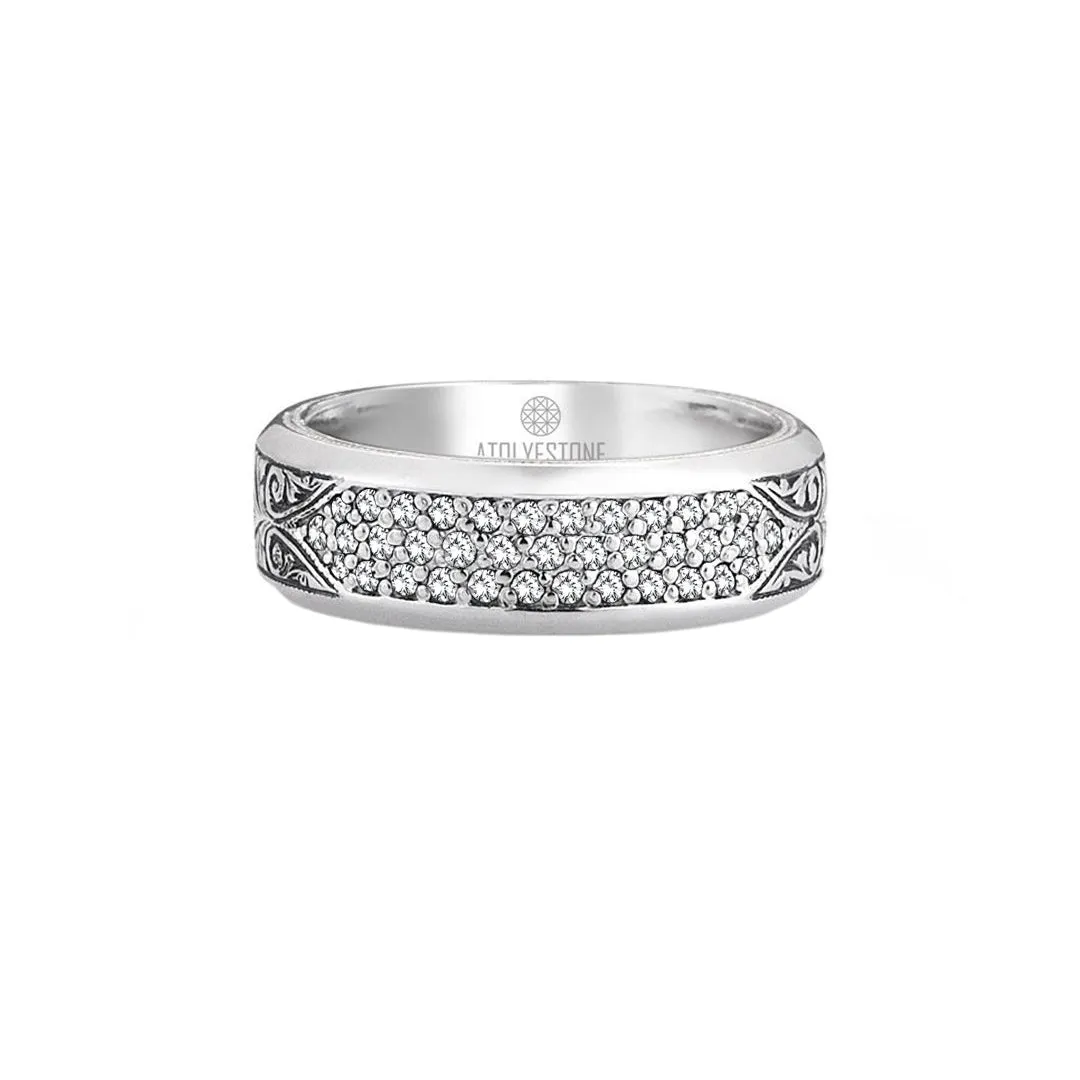 Classic Pave Band Ring - Solid Silver