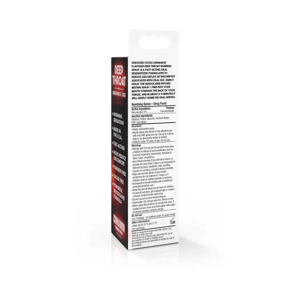 Creature Cocks Throat Numbing Spray Cinnamon/Spearmint 24-Piece POP Display