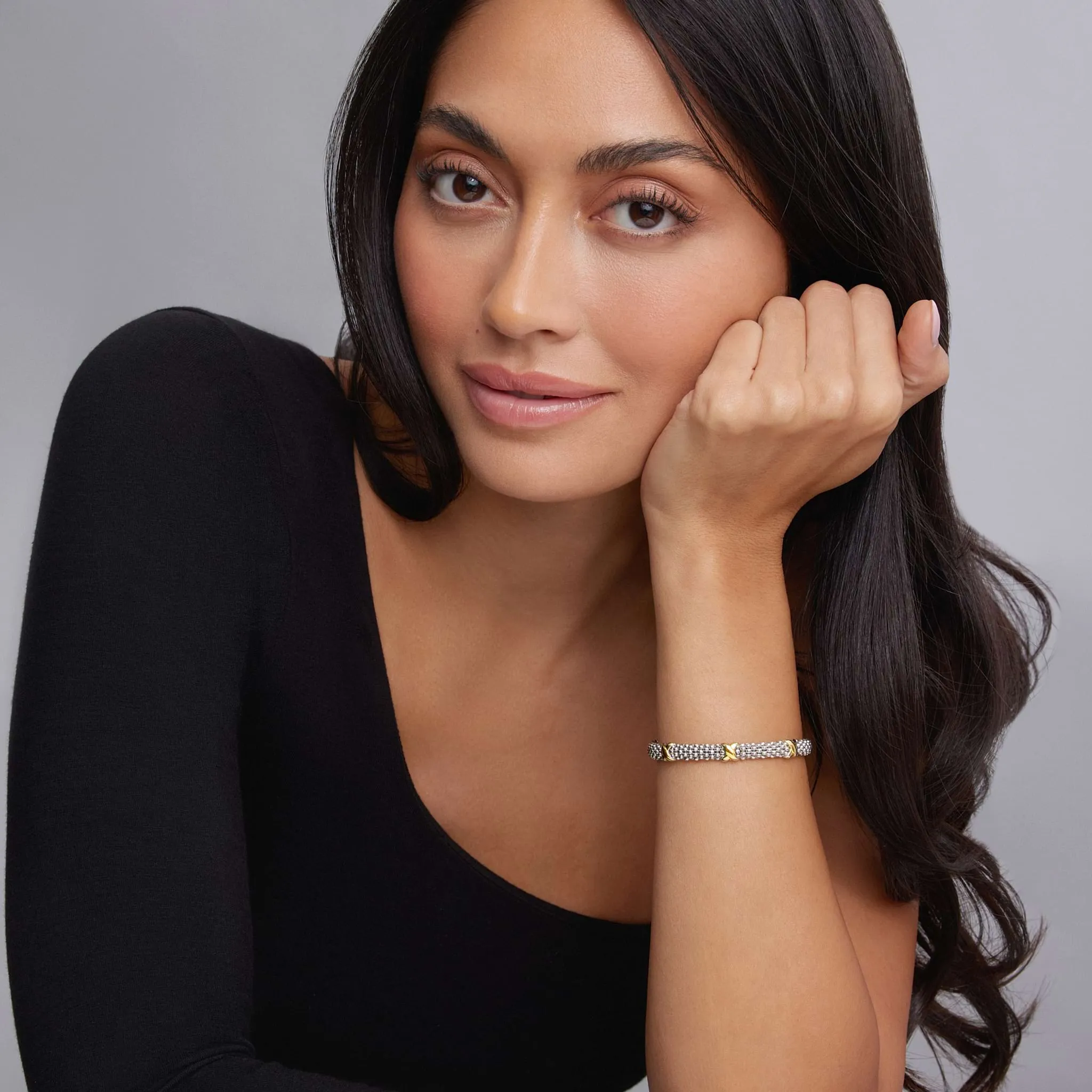 Embrace Three Station X Caviar Bracelet | 6mm