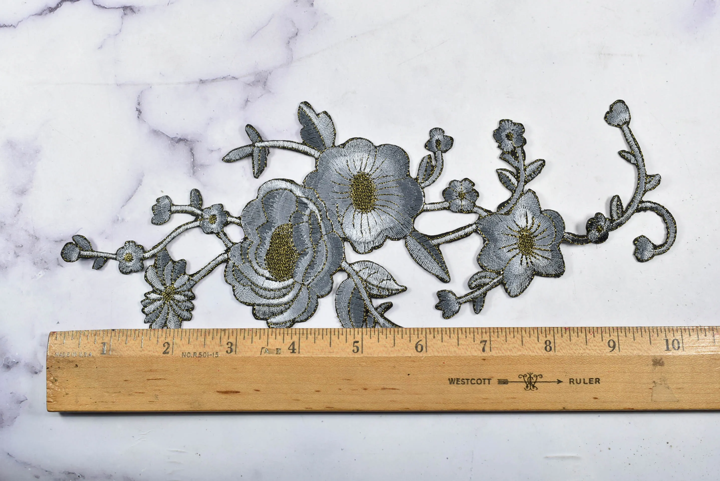 Embroidered Flower Patch Applique | Iron on Patch Applique | Clothing Patch | DIY Designer Floral Applique