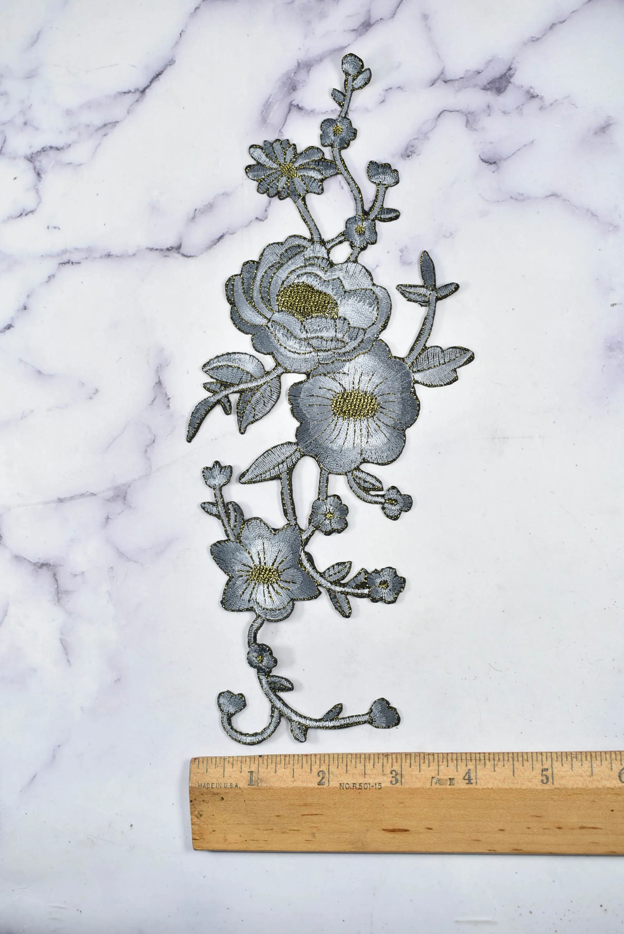 Embroidered Flower Patch Applique | Iron on Patch Applique | Clothing Patch | DIY Designer Floral Applique