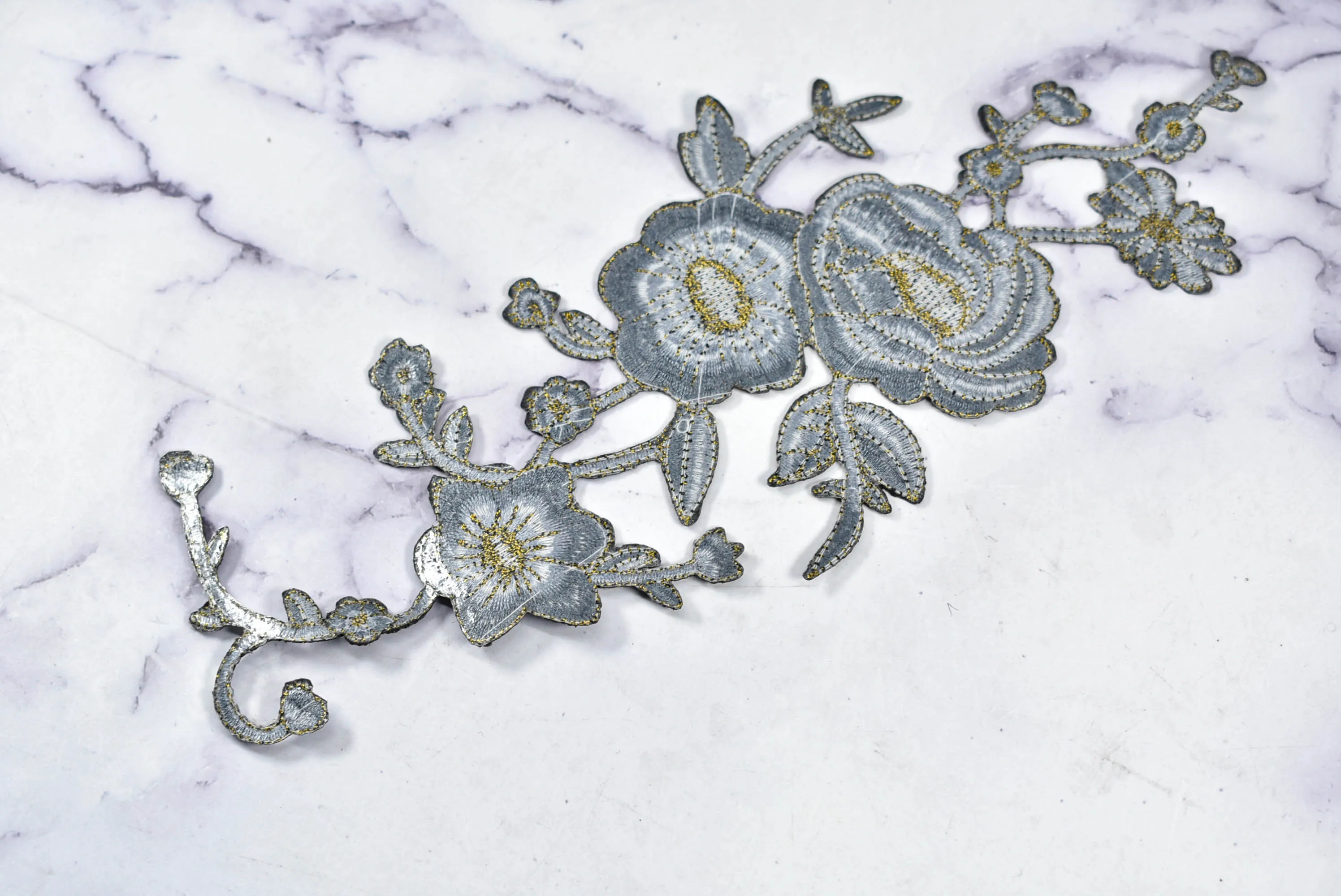 Embroidered Flower Patch Applique | Iron on Patch Applique | Clothing Patch | DIY Designer Floral Applique