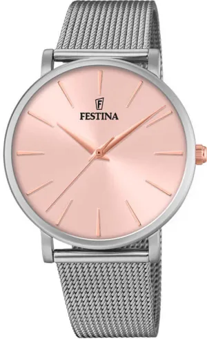 Festina Boyfriend Stainless Steel Analog Ladies Watch I Model F20475/2 Quartz Movement