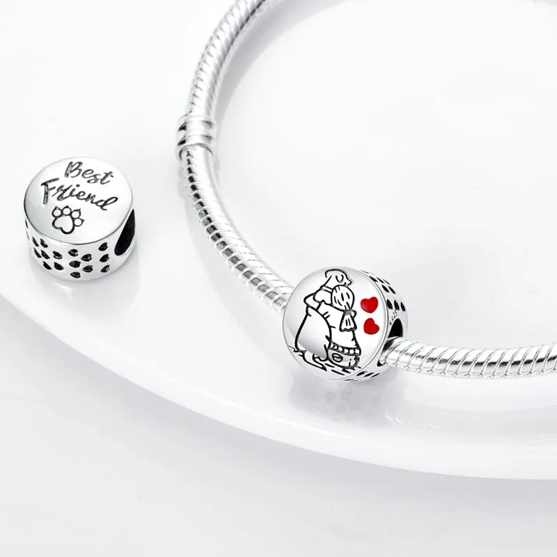 Girl and Dog Best Friend Charm