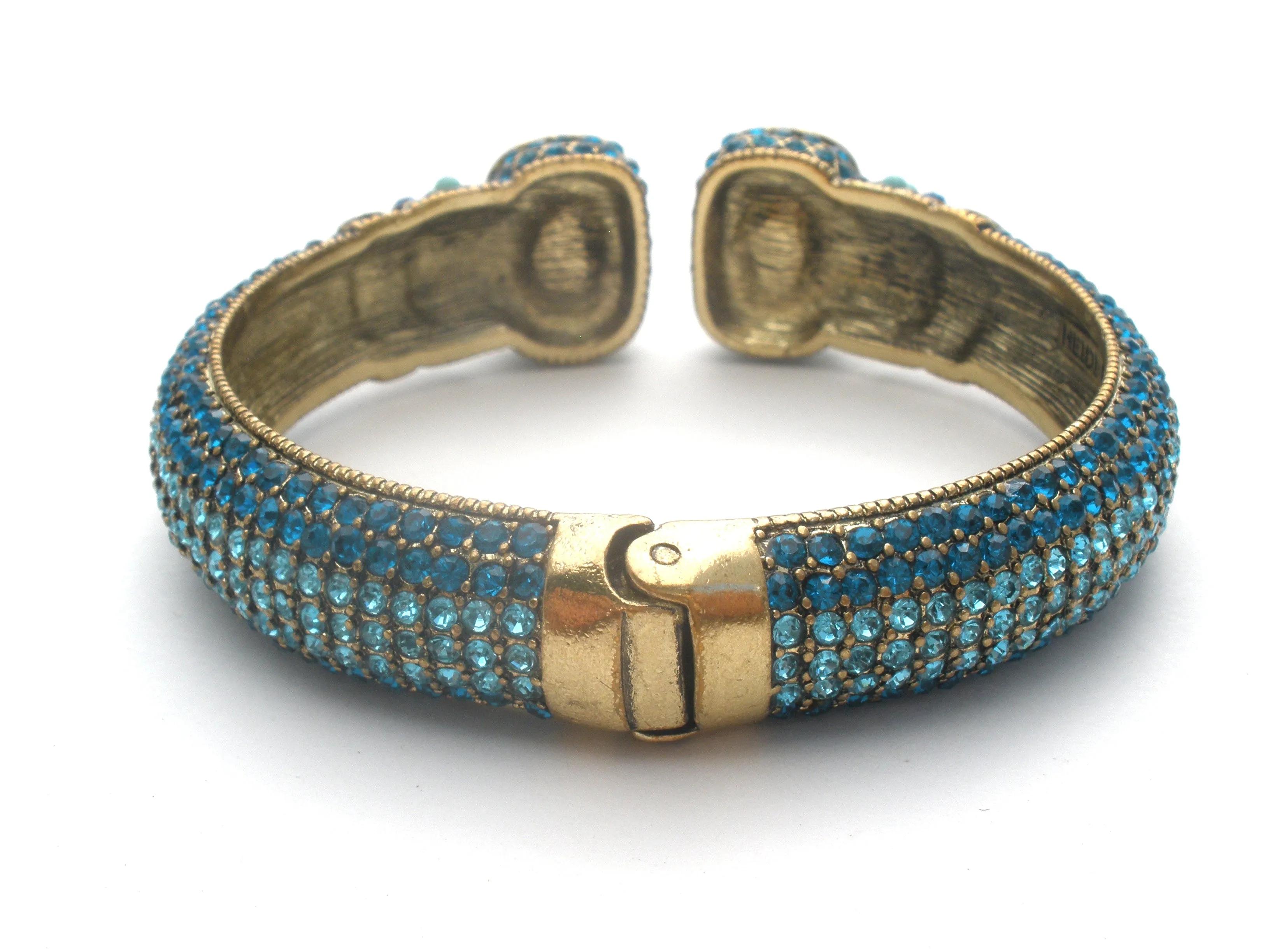 Heidi Daus Blue Crystal Clamper Bangle Bracelet