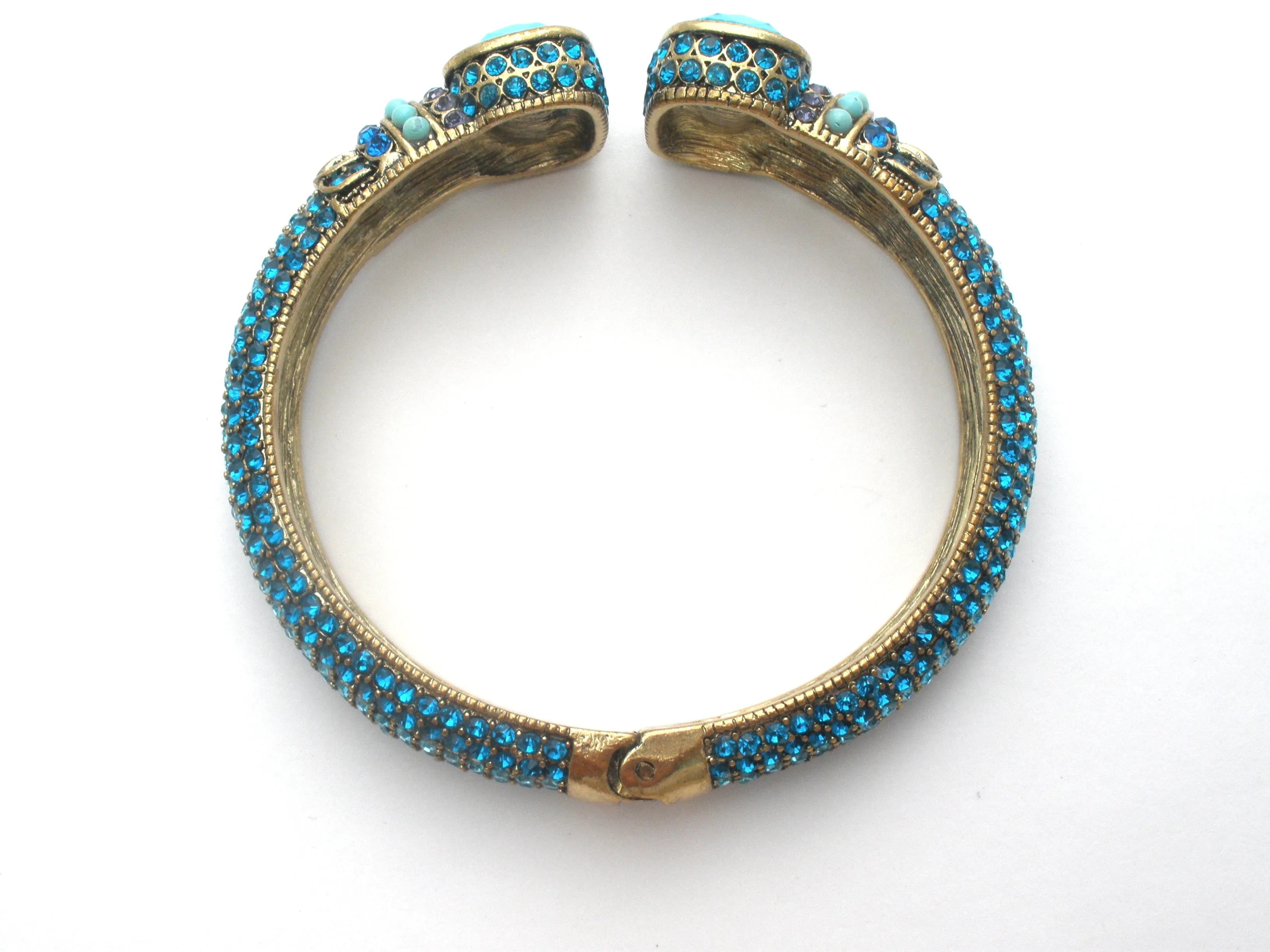 Heidi Daus Blue Crystal Clamper Bangle Bracelet