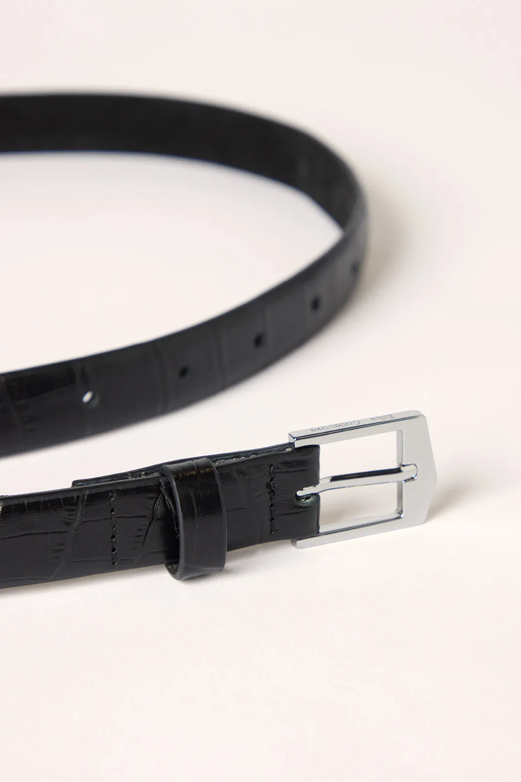 Ida Belt 2.0Cm Black Croc