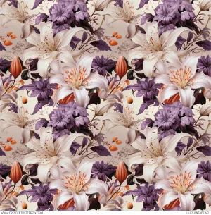 Lilies Vintage 6-2 Printed Vinyl Sheet/Wrap