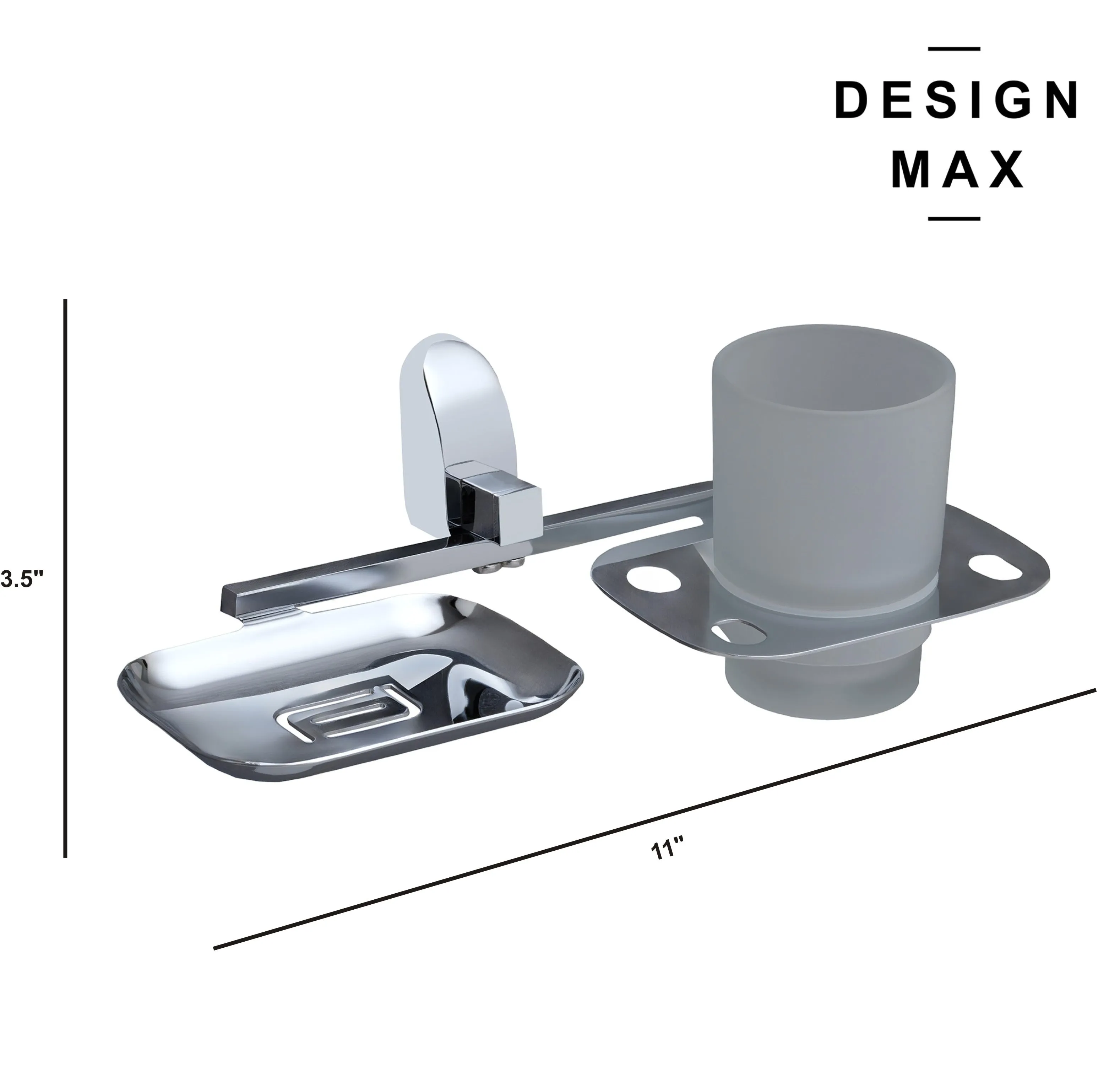 Luxe Wall Mounted Soap Dispenser and Glass Holder