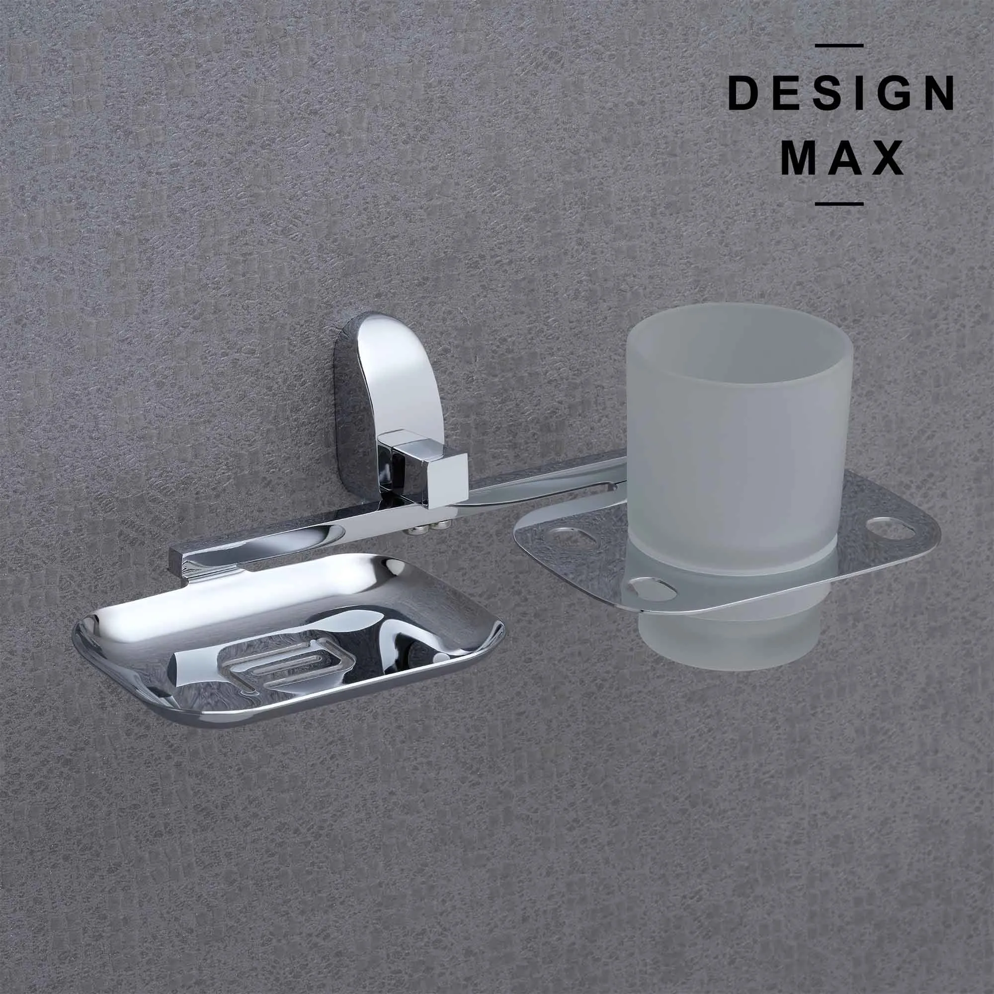 Luxe Wall Mounted Soap Dispenser and Glass Holder
