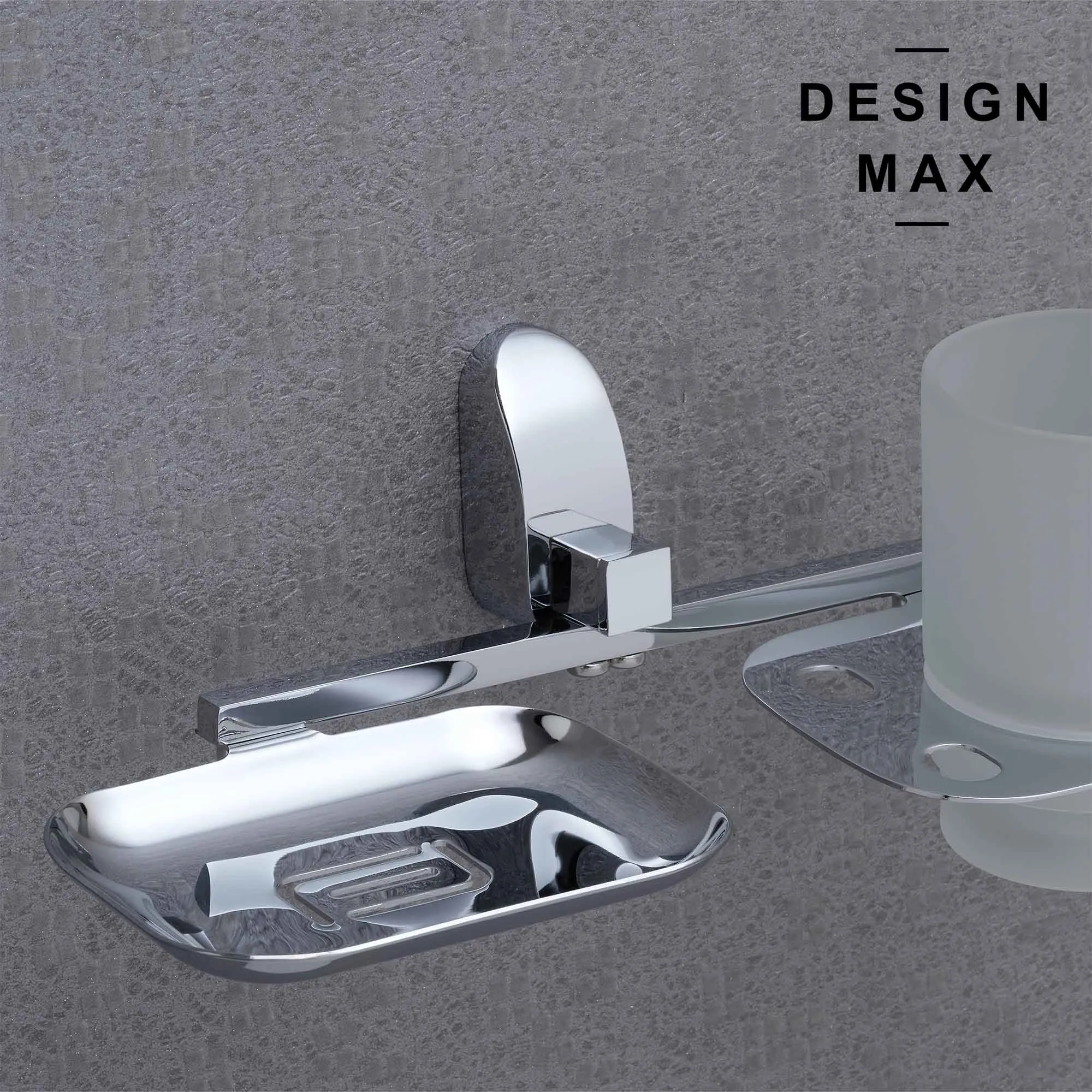 Luxe Wall Mounted Soap Dispenser and Glass Holder
