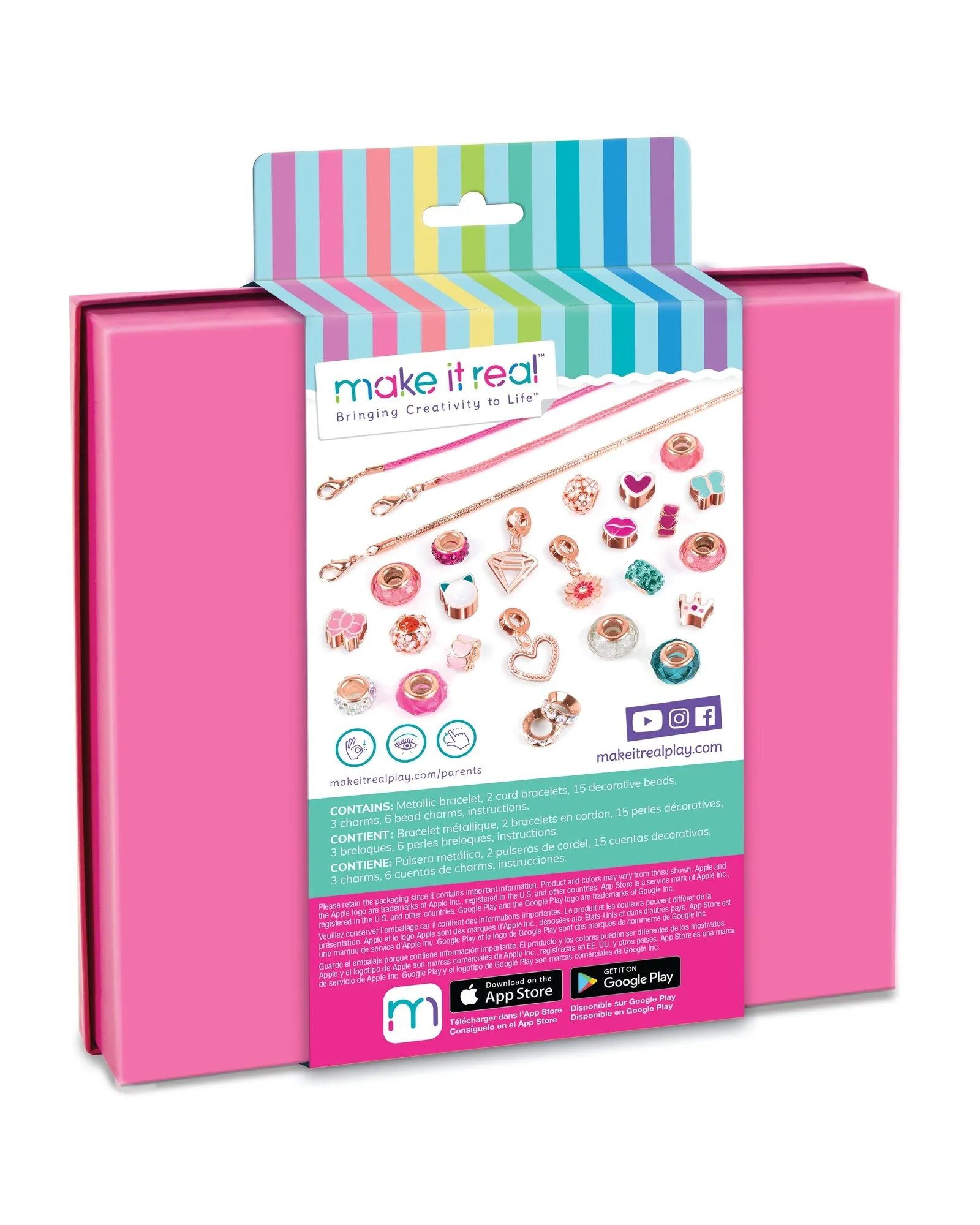 Make It Real Halo Charms Bracelets Think Pink