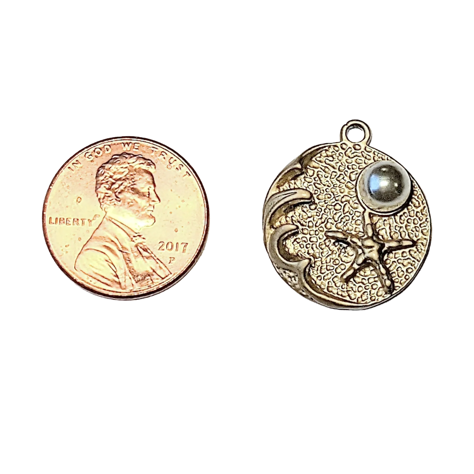 Matte Gold Pearl Beach Pendant
