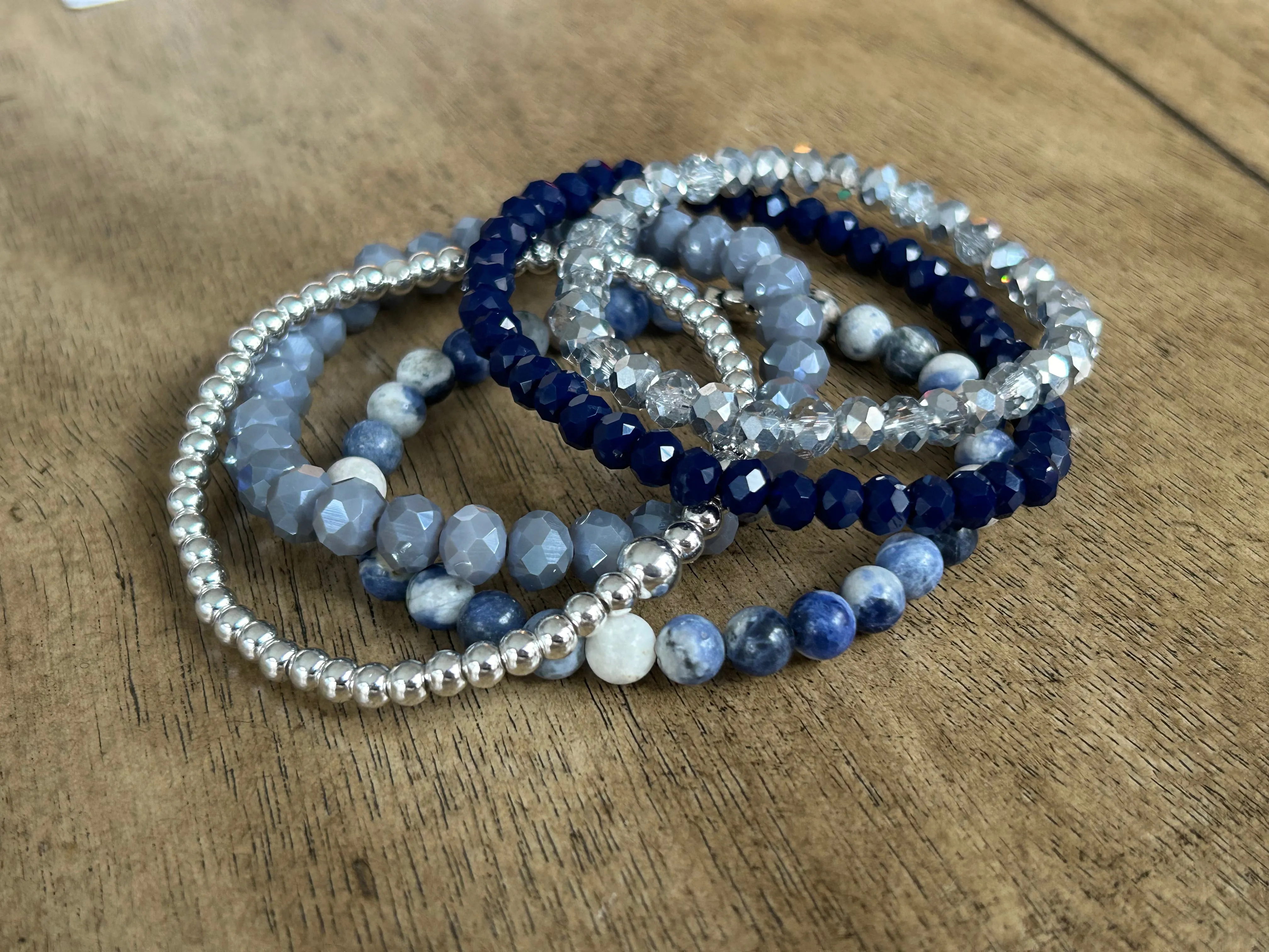 Party Blue Bracelet Stack Summer