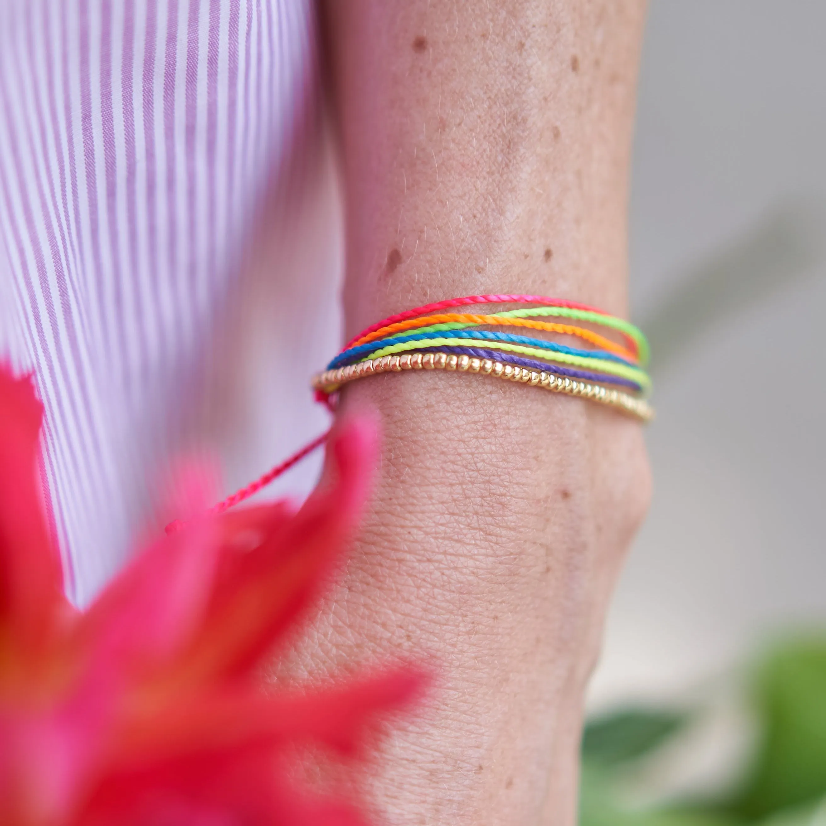Rainbow Neon Cord Bracelets